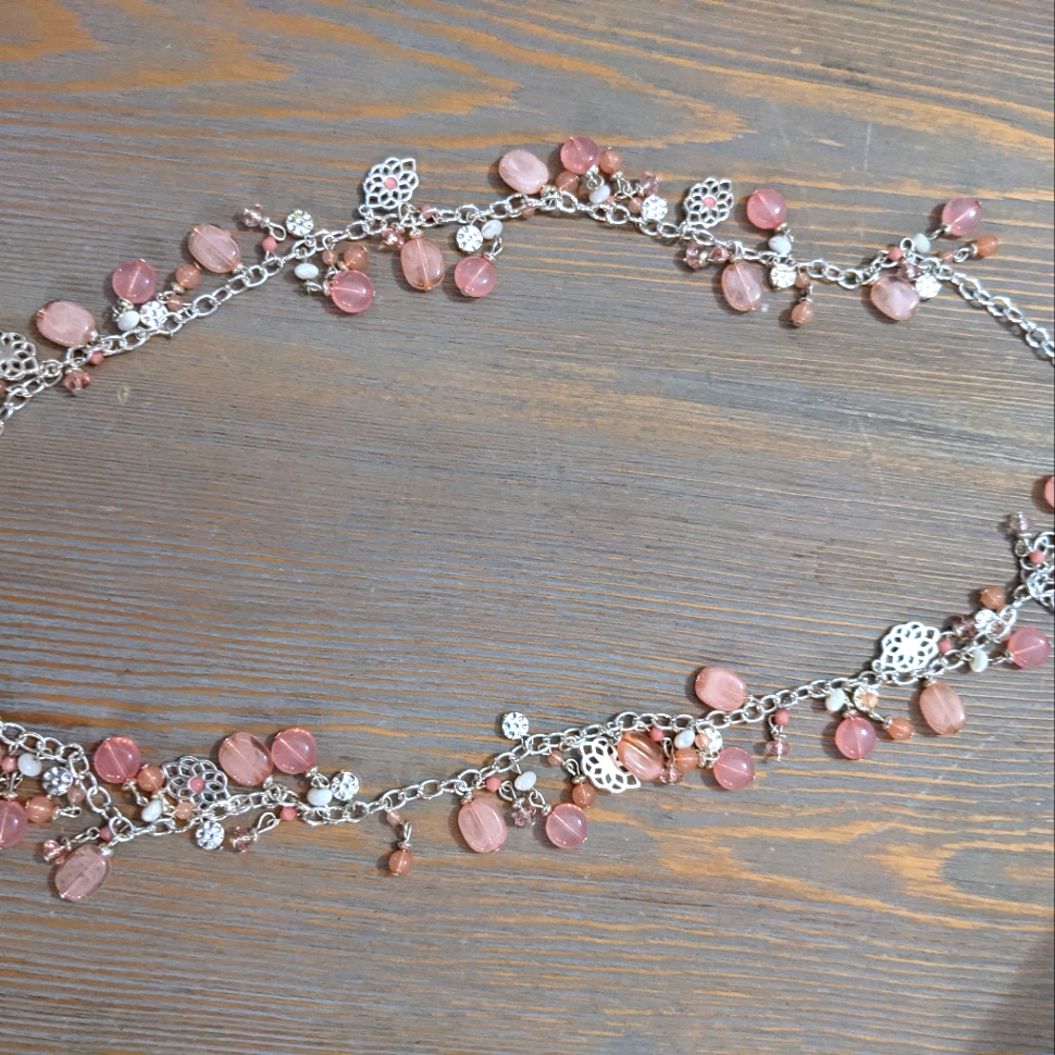 Lovely Chaps Pink And Silver Necklace